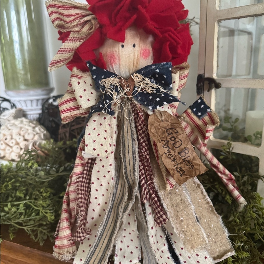 Handcrafted Holiday Rag Dolls - Red and Burgundy